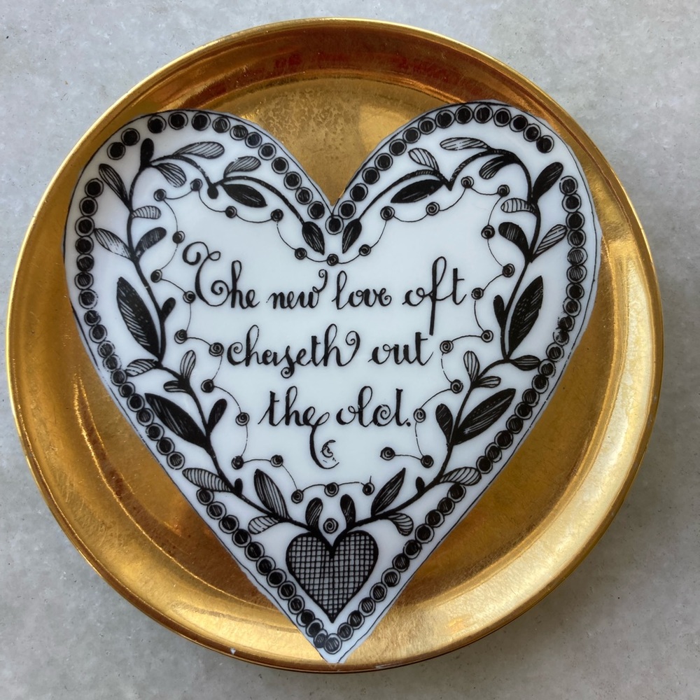 Fornasetti Limited Edition Gold 4” The new love often chaseth out the old plate